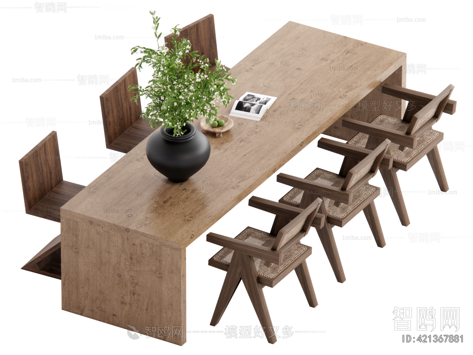 Wabi-sabi Style Dining Table And Chairs