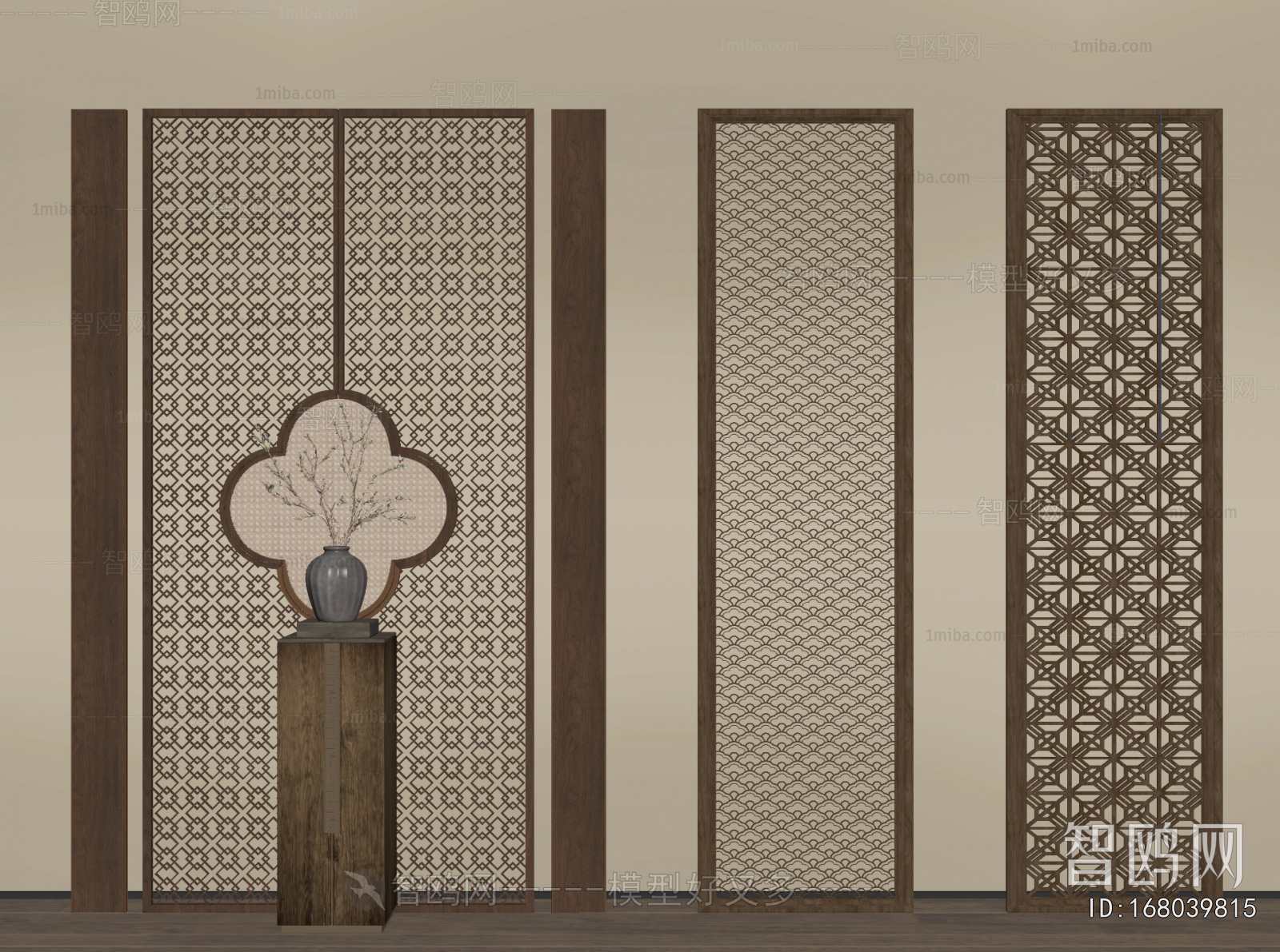 New Chinese Style Wooden Screen Partition
