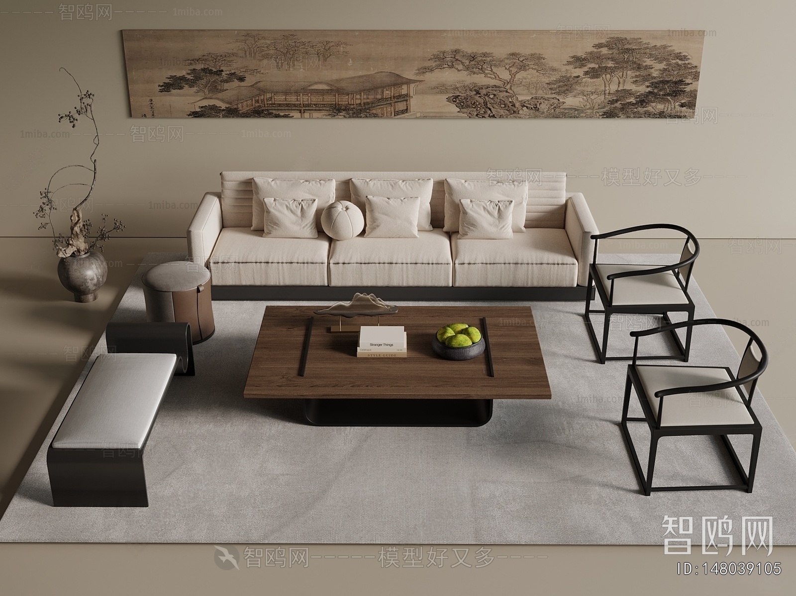 New Chinese Style Sofa Combination