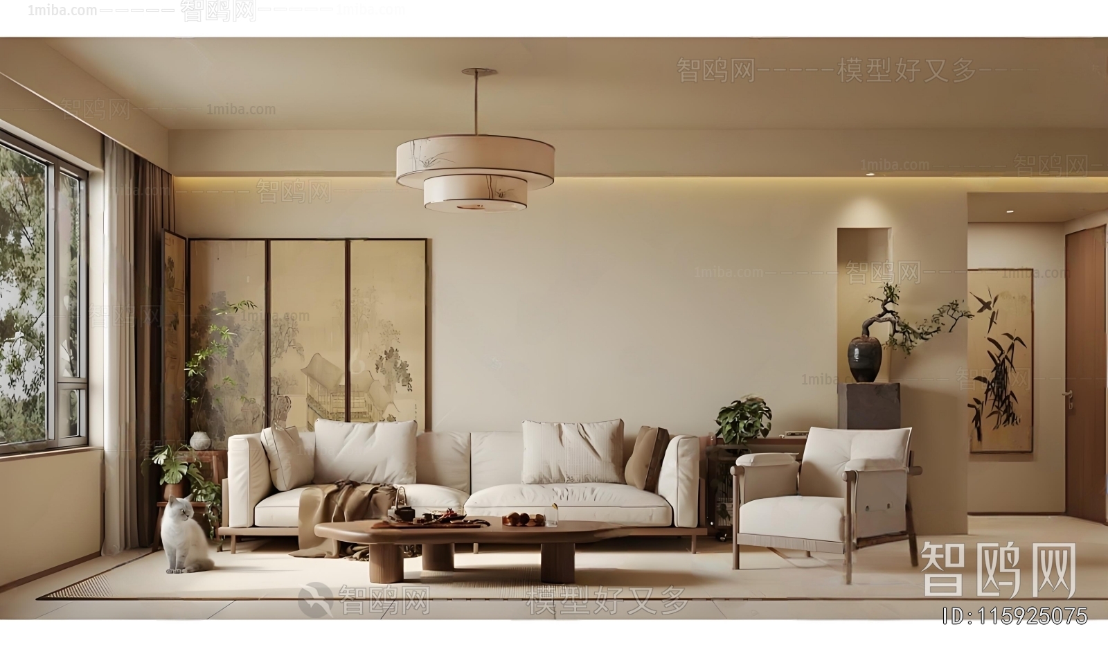 New Chinese Style A Living Room