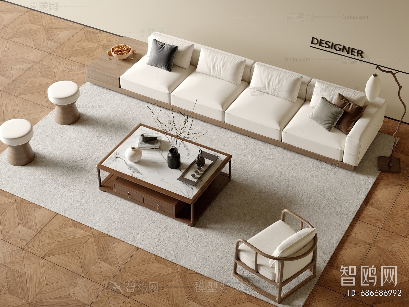 New Chinese Style Sofa Combination