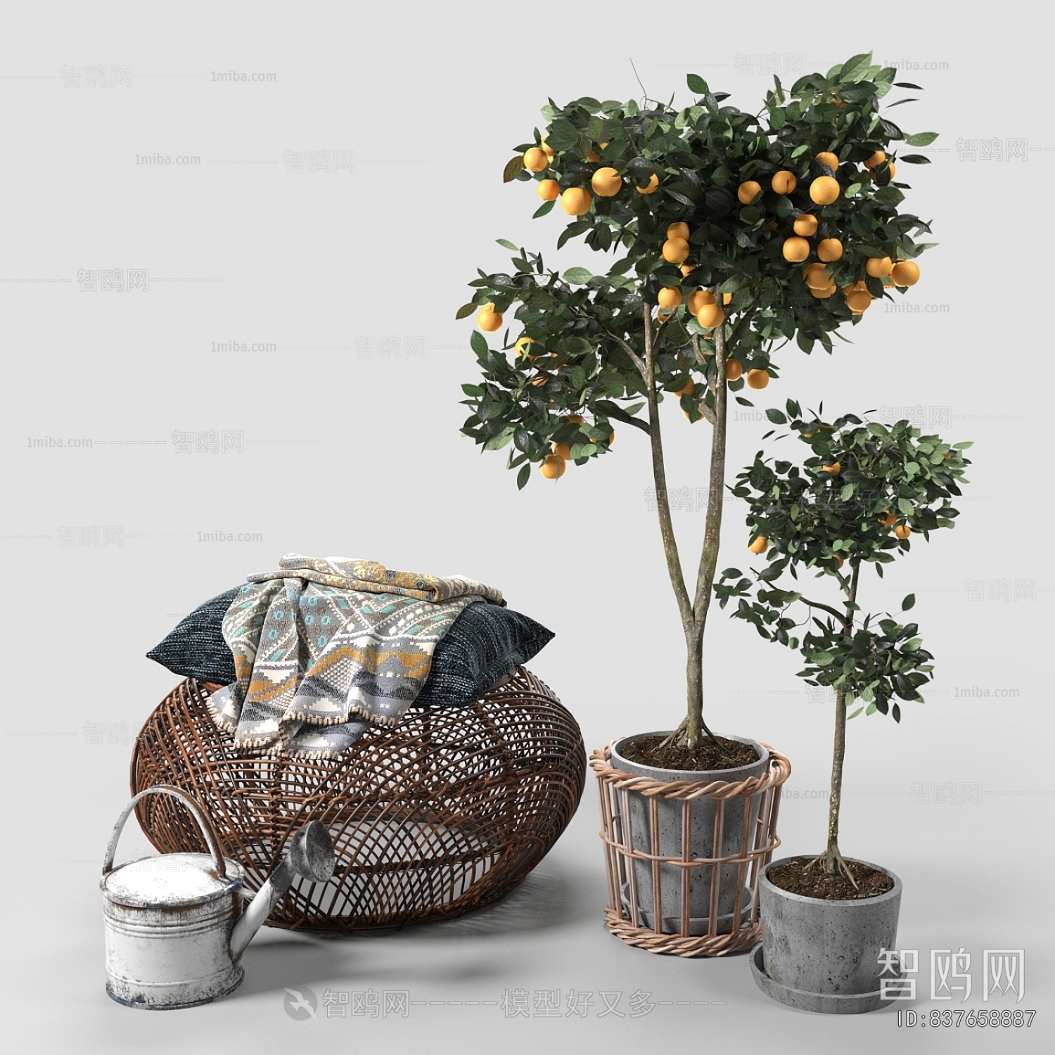 Modern Ground Green Plant Potted Plants