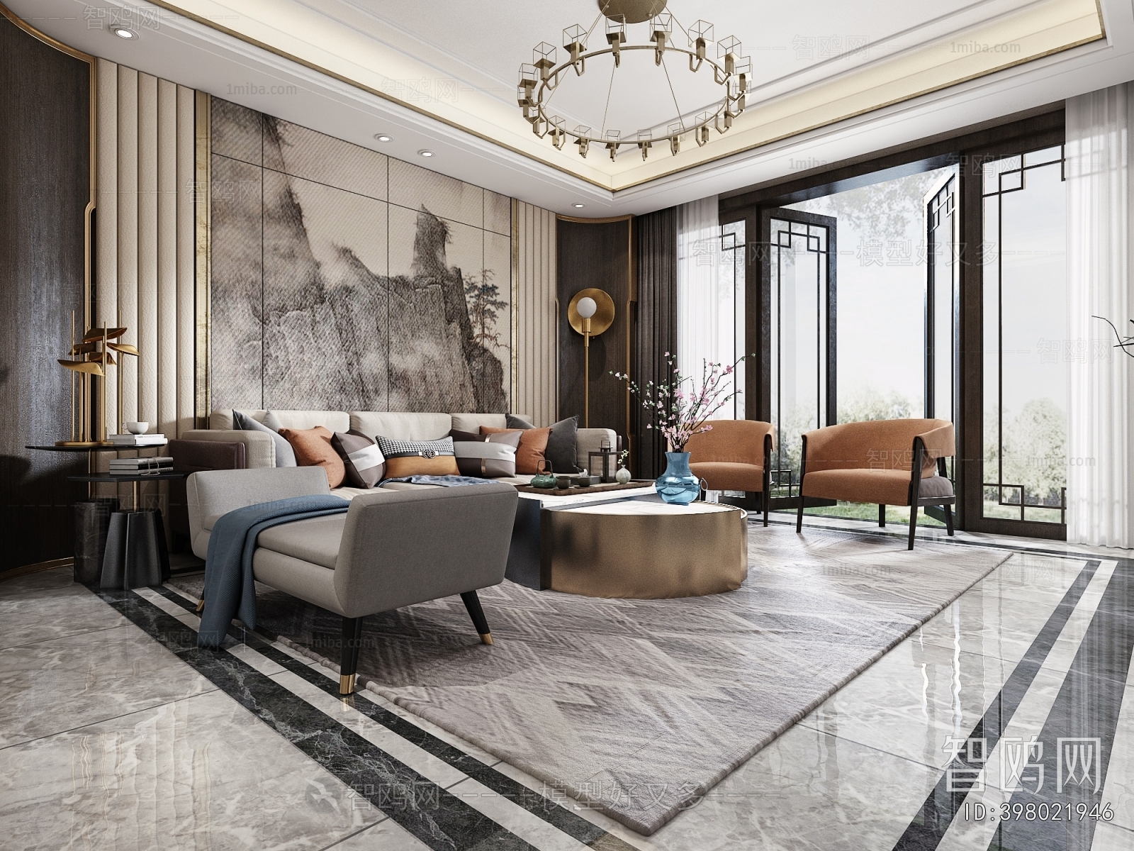 New Chinese Style A Living Room