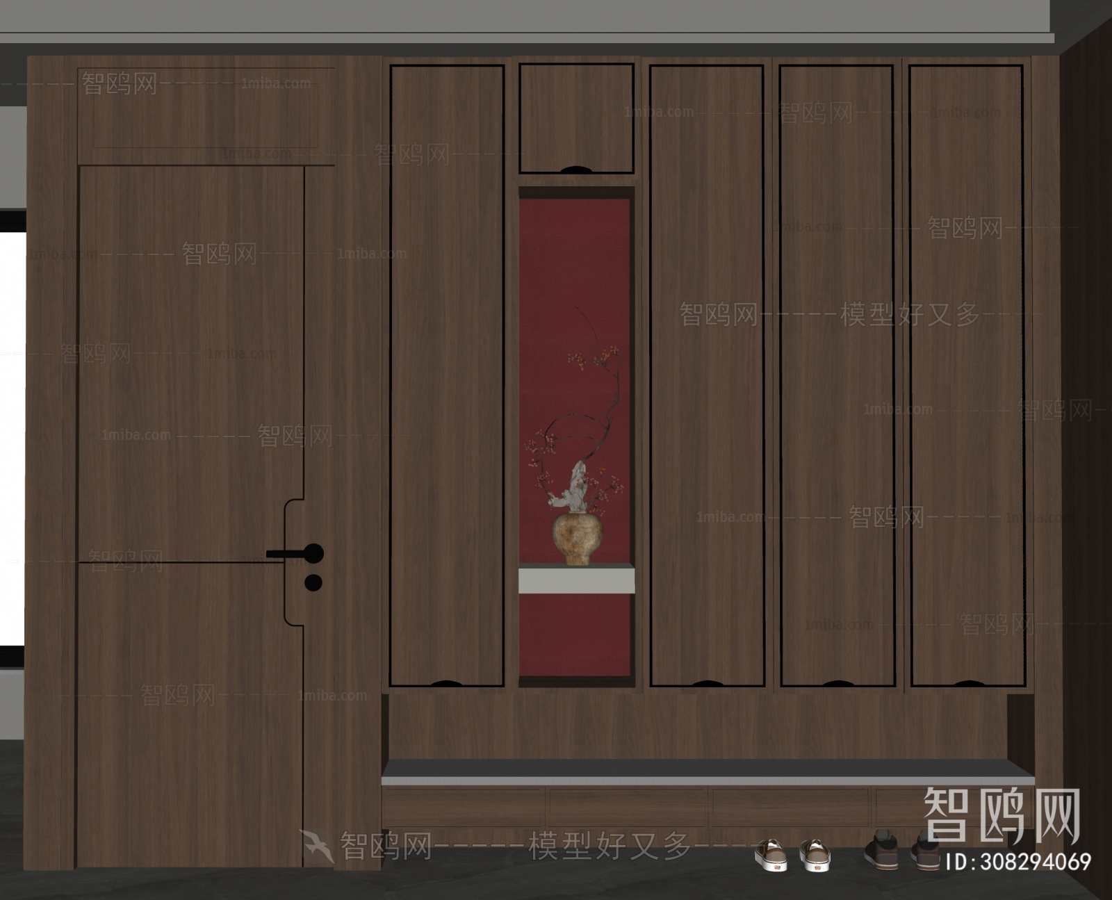 New Chinese Style Shoe Cabinet