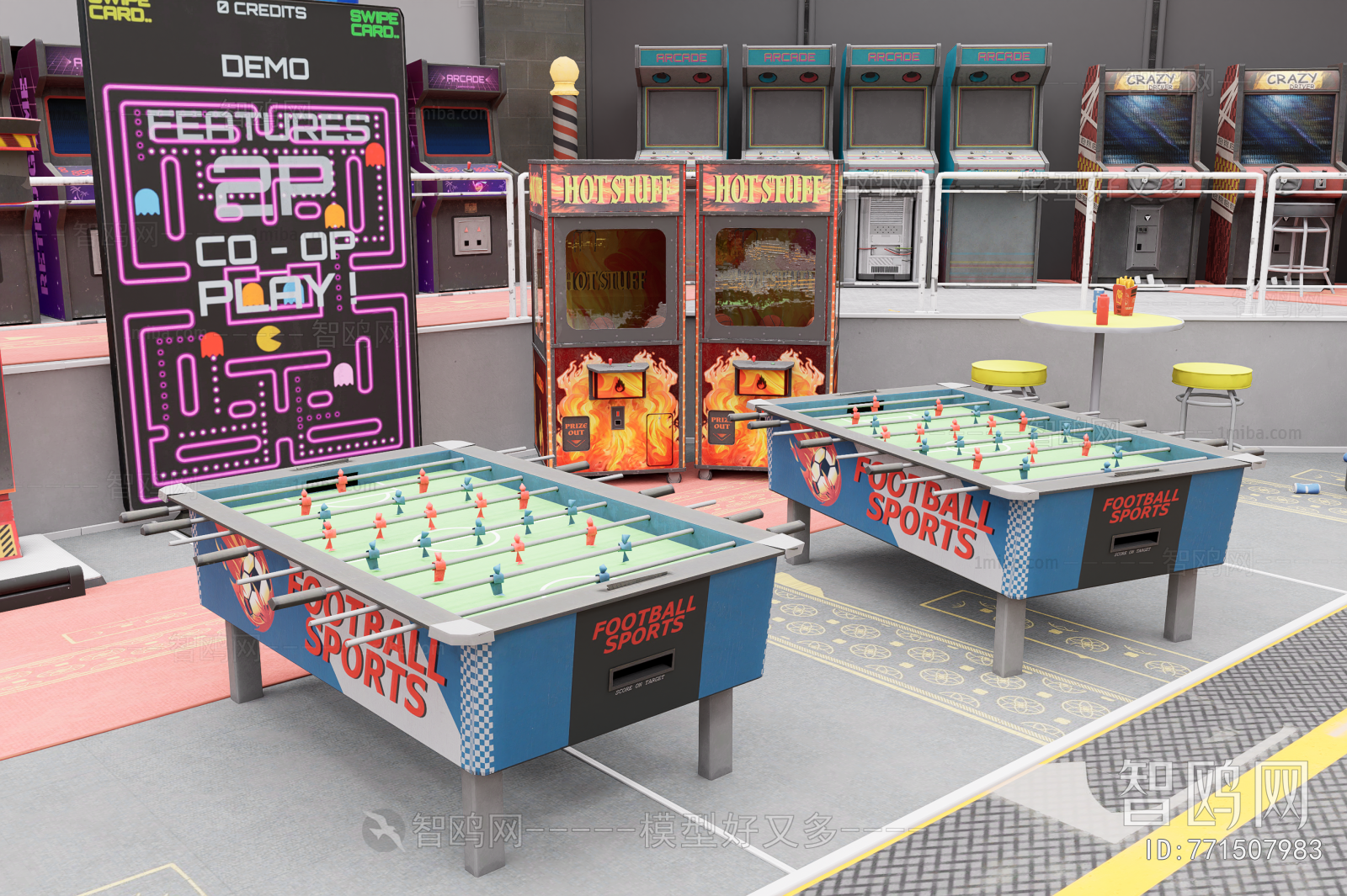 Industrial Style Game Hall