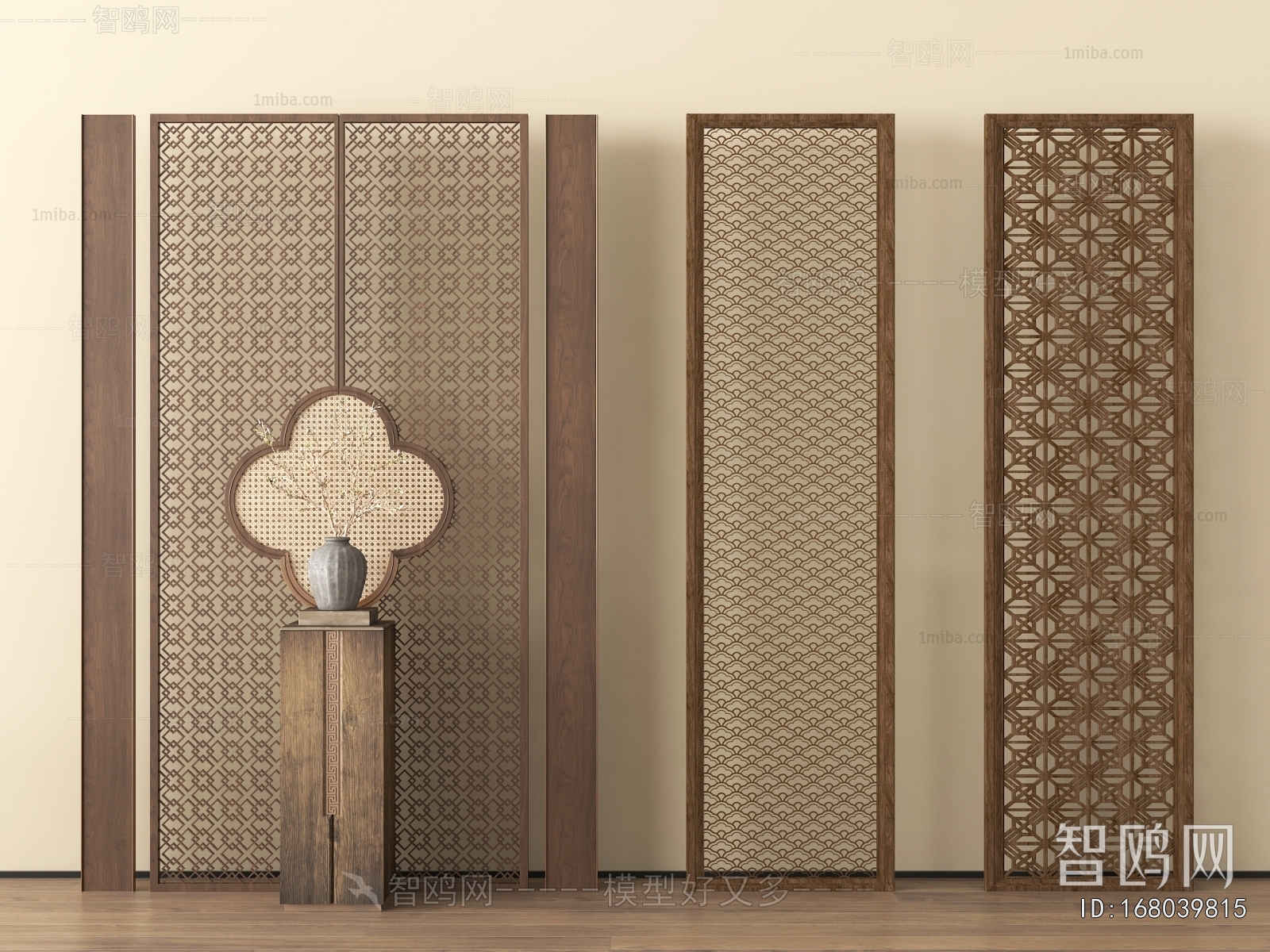 New Chinese Style Wooden Screen Partition