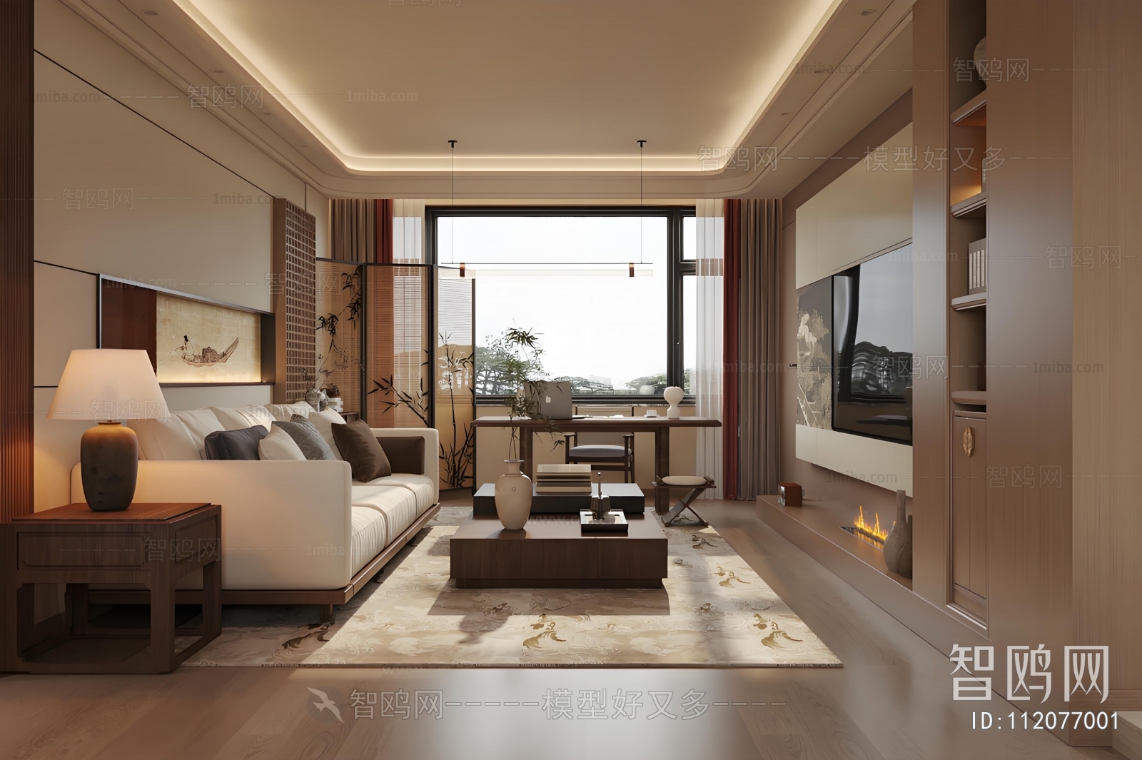 New Chinese Style A Living Room