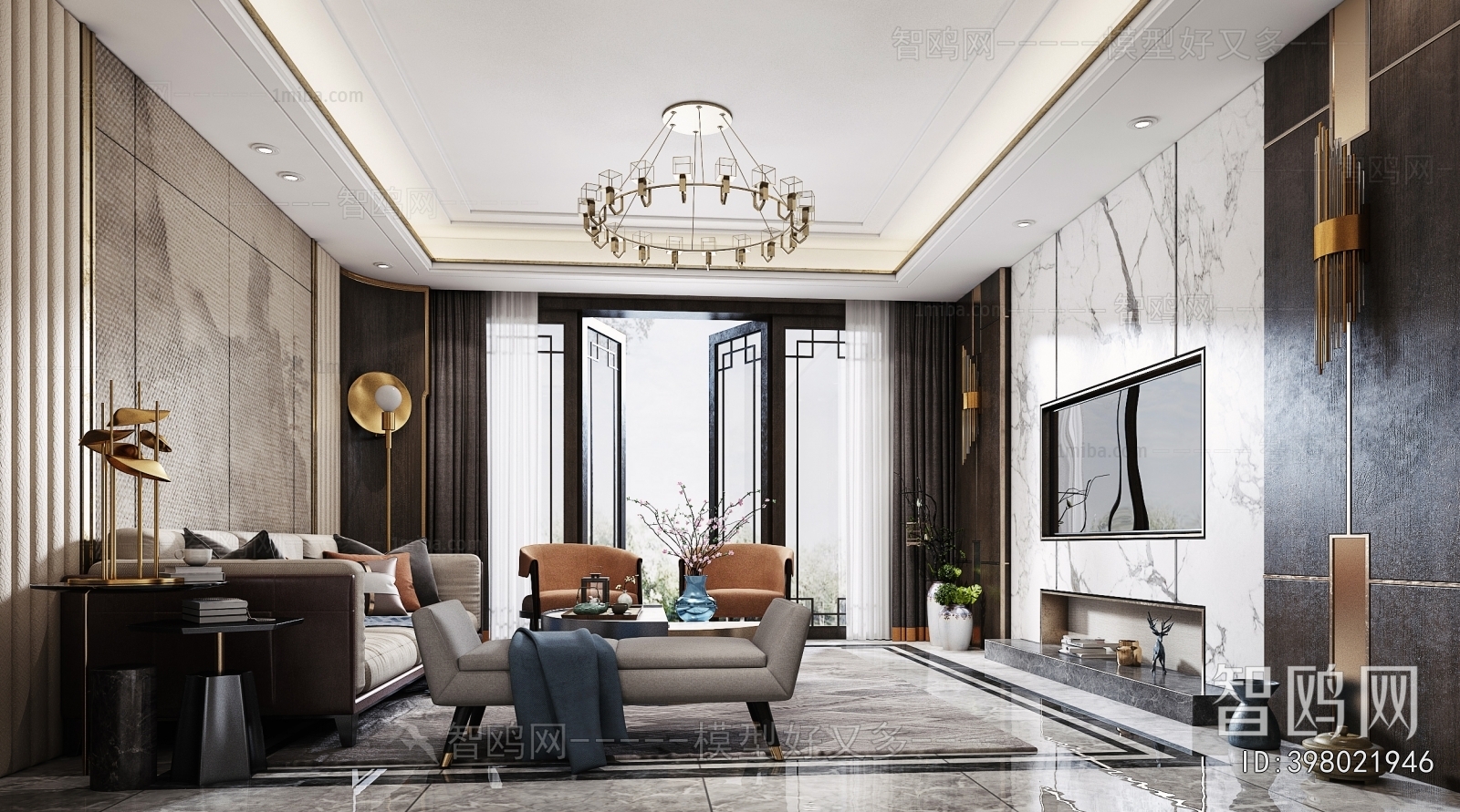 New Chinese Style A Living Room