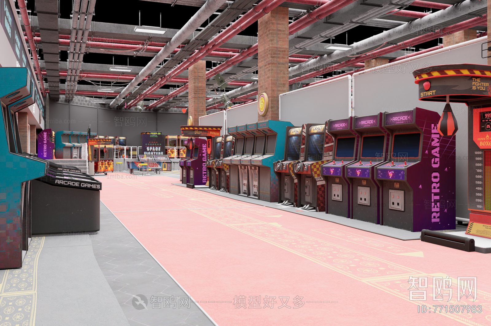 Industrial Style Game Hall