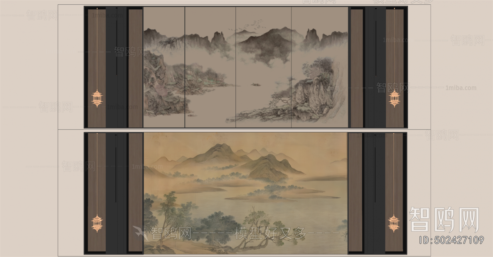 New Chinese Style TV Wall