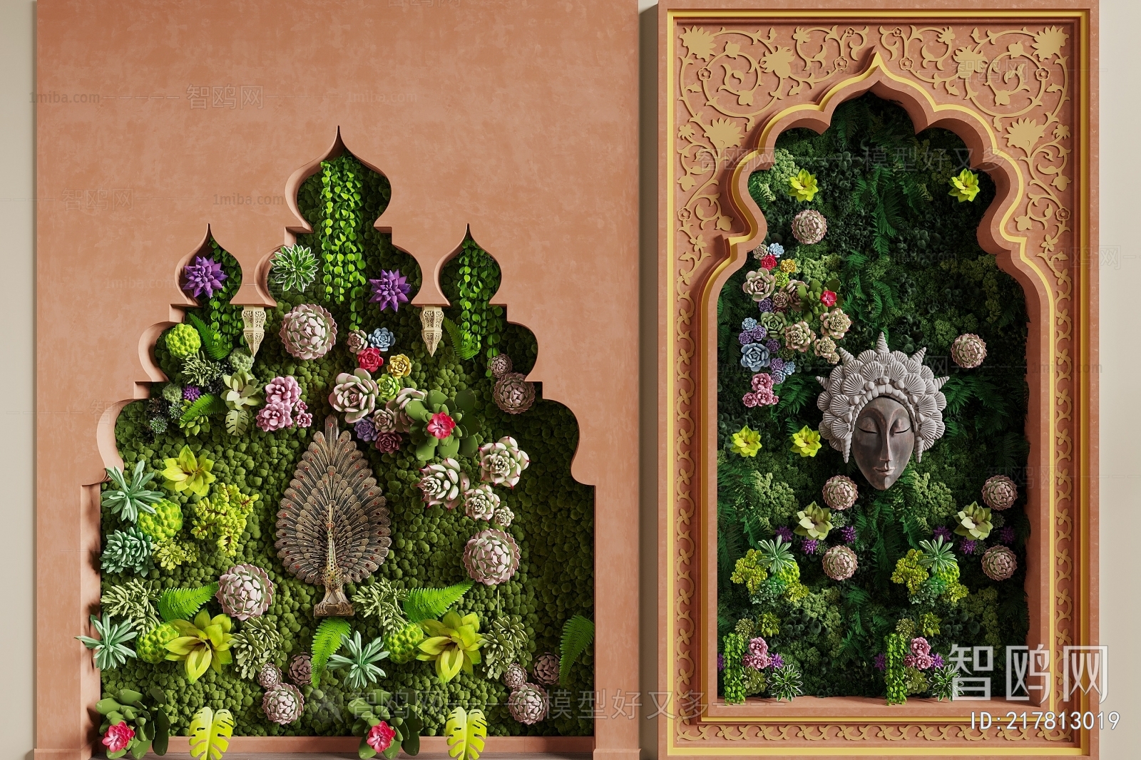 Southeast Asian Style Plant Wall