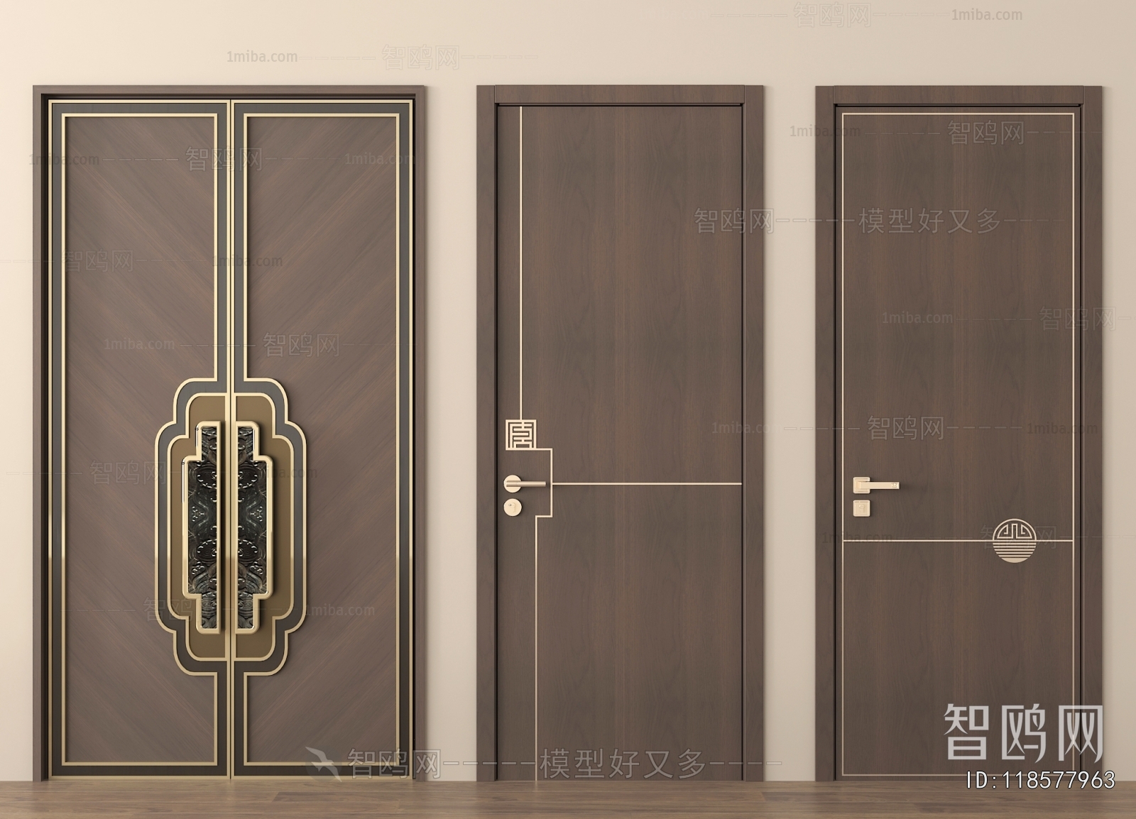 New Chinese Style Double Door