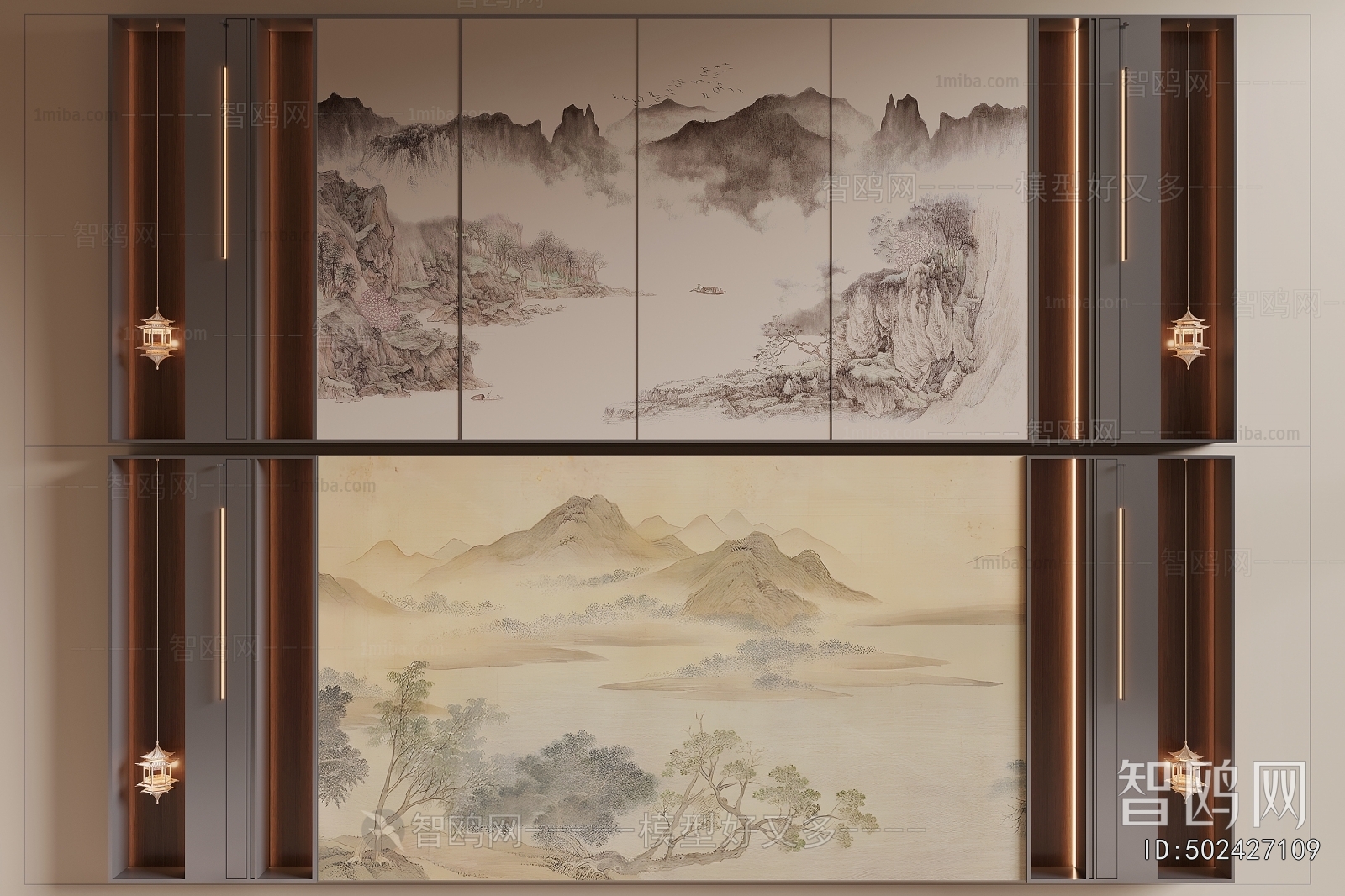 New Chinese Style TV Wall