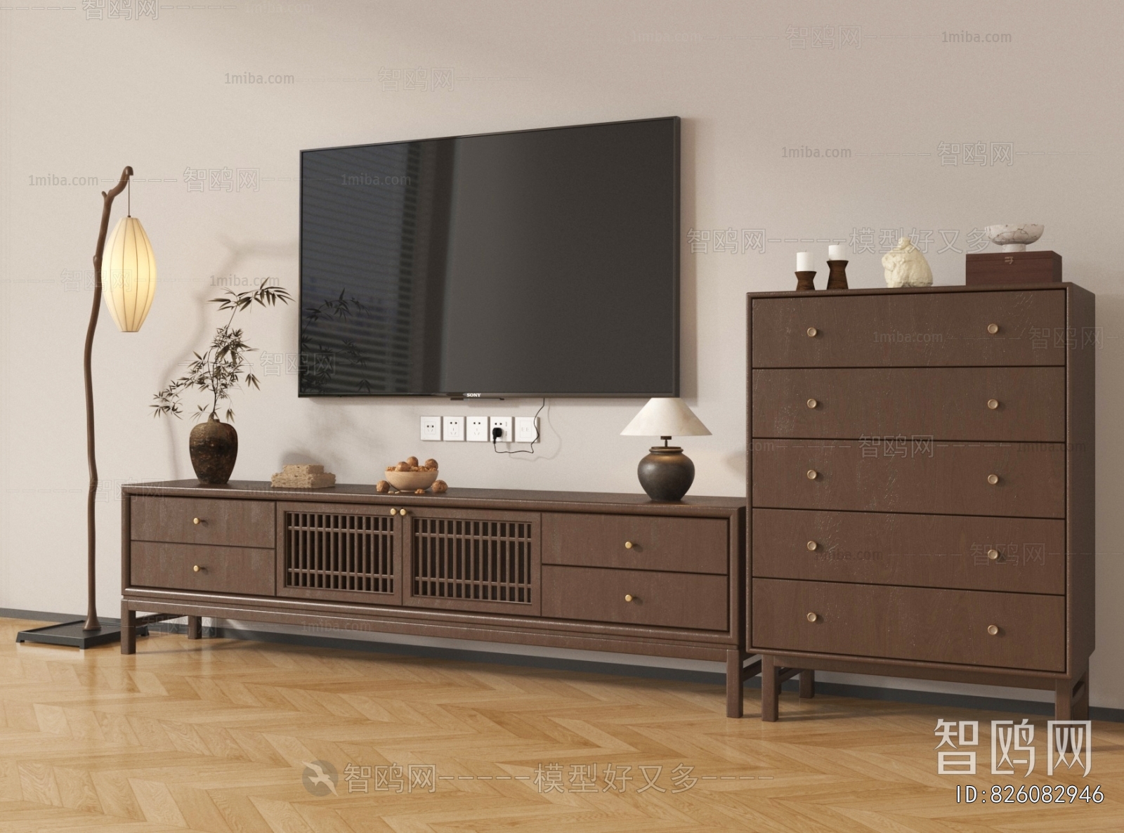 New Chinese Style TV Cabinet