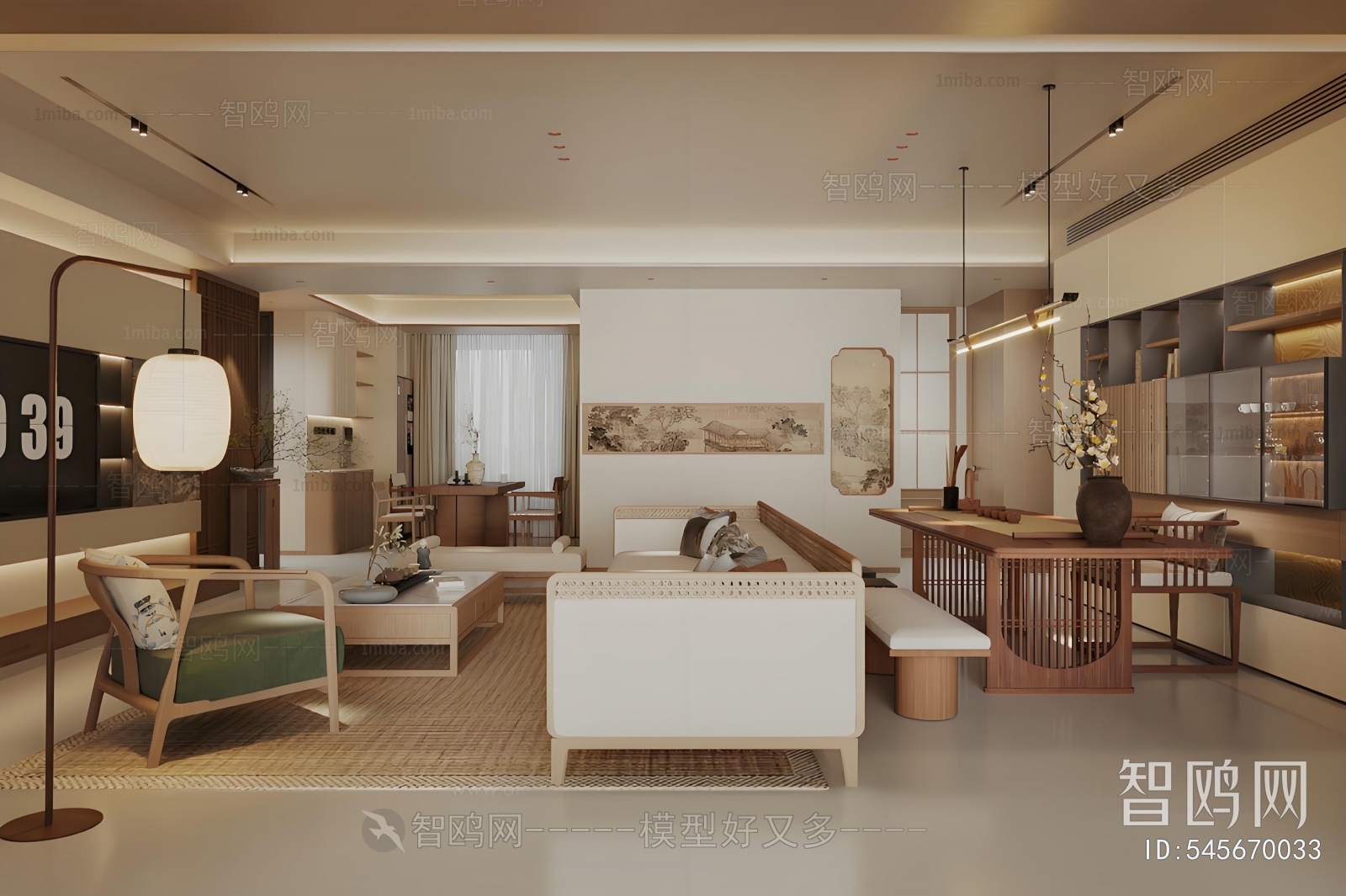 New Chinese Style A Living Room