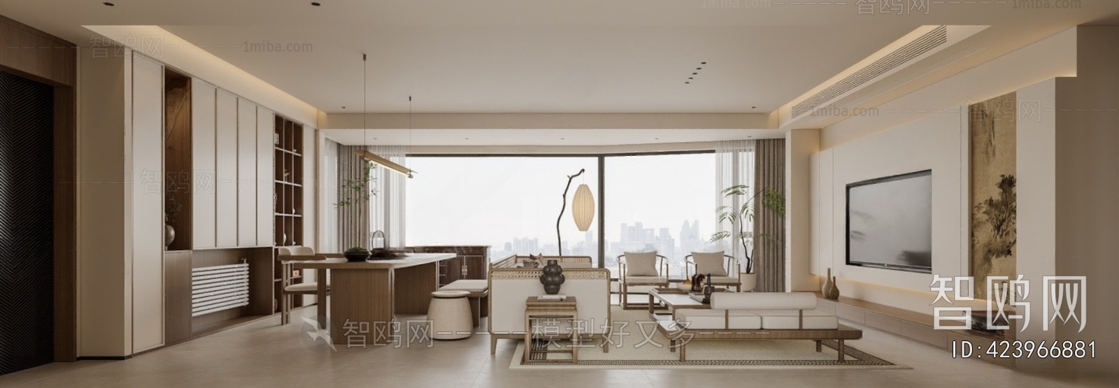 New Chinese Style A Living Room