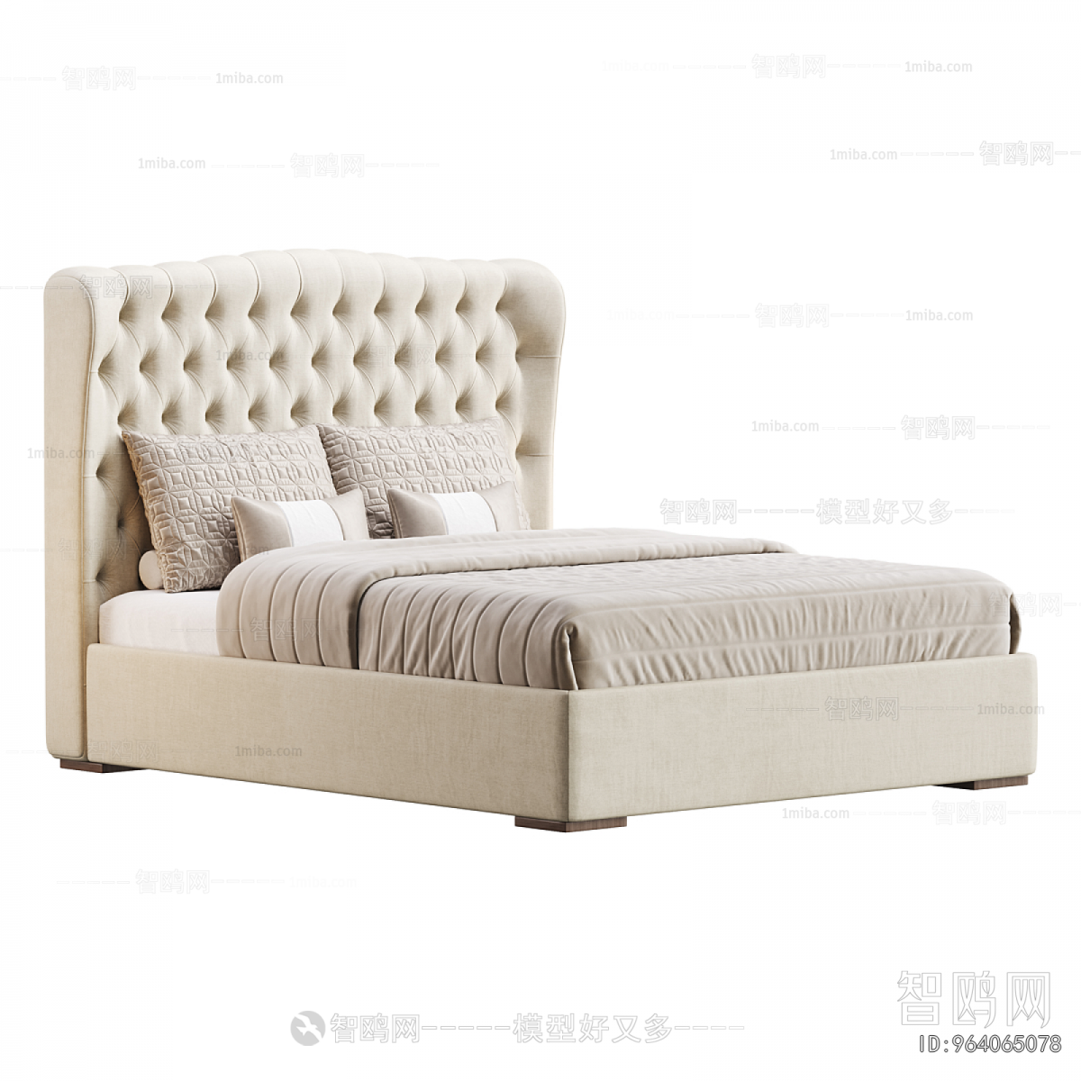 Simple European Style Double Bed