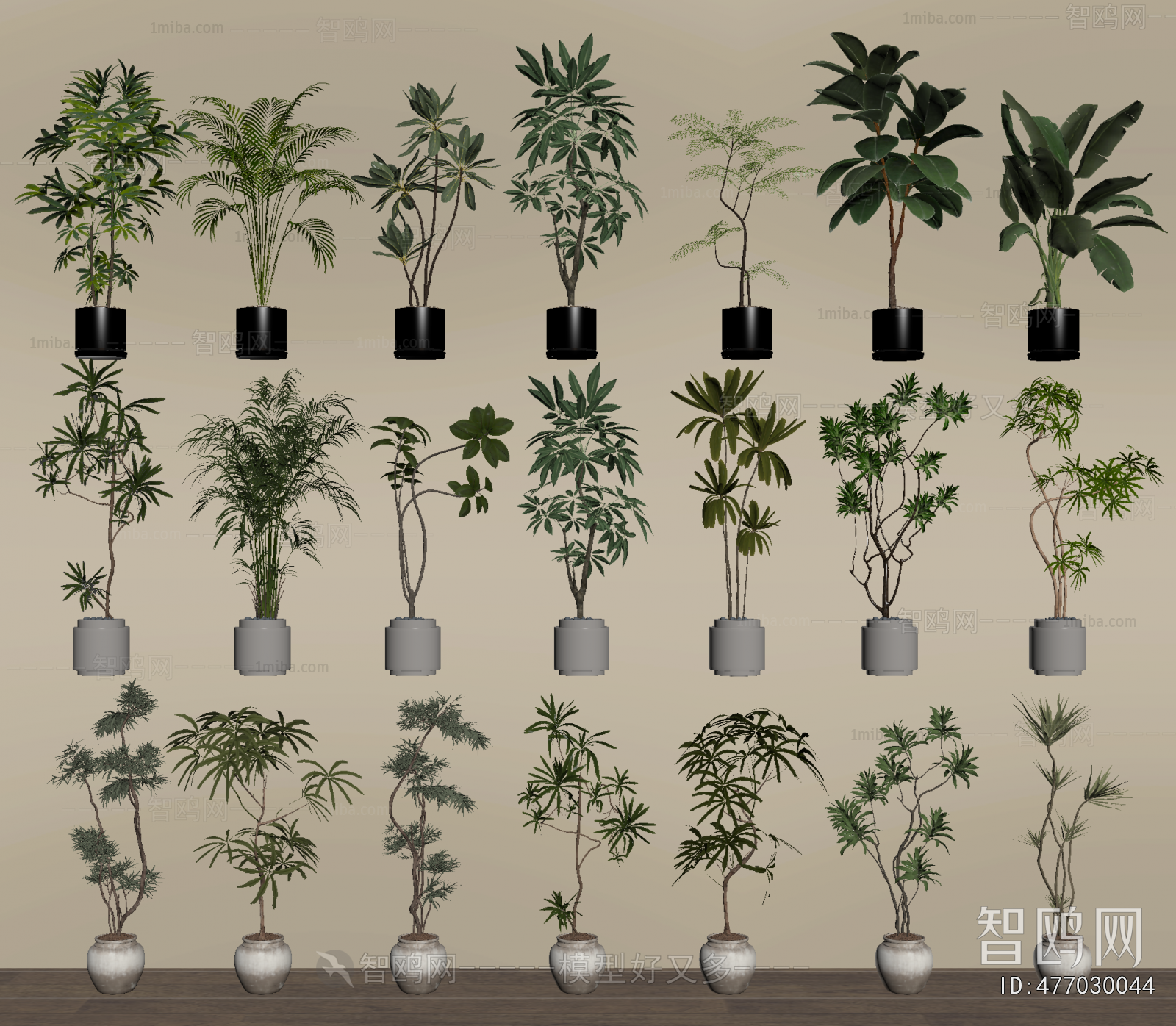 Modern Ground Green Plant Potted Plants