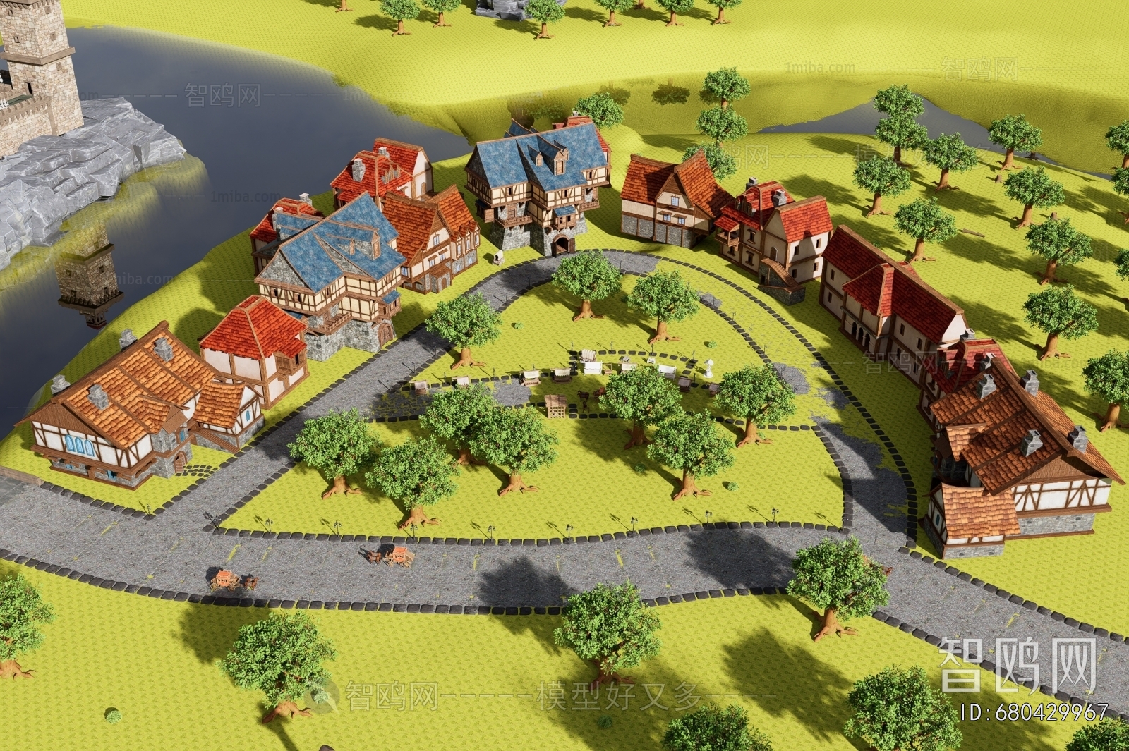 Modern Architectural Bird's-eye View Planning