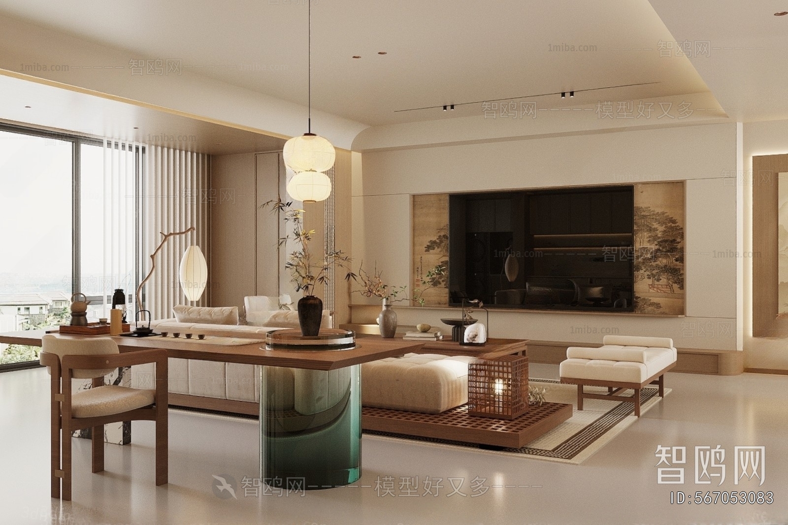 New Chinese Style A Living Room