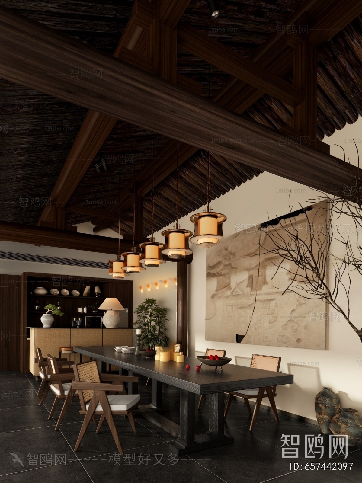 Wabi-sabi Style Dining Room