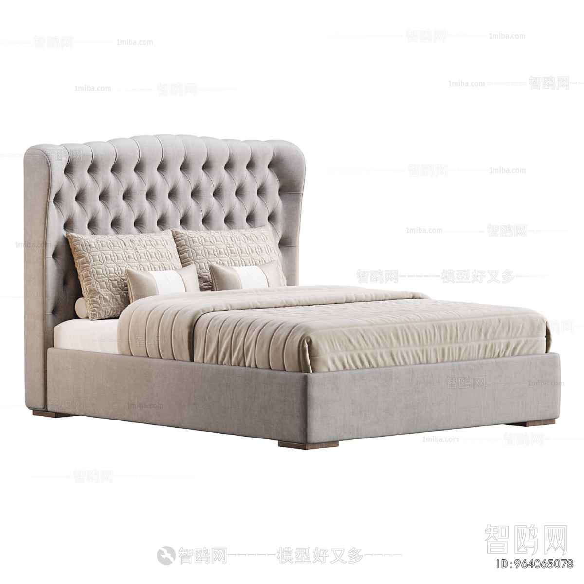 Simple European Style Double Bed