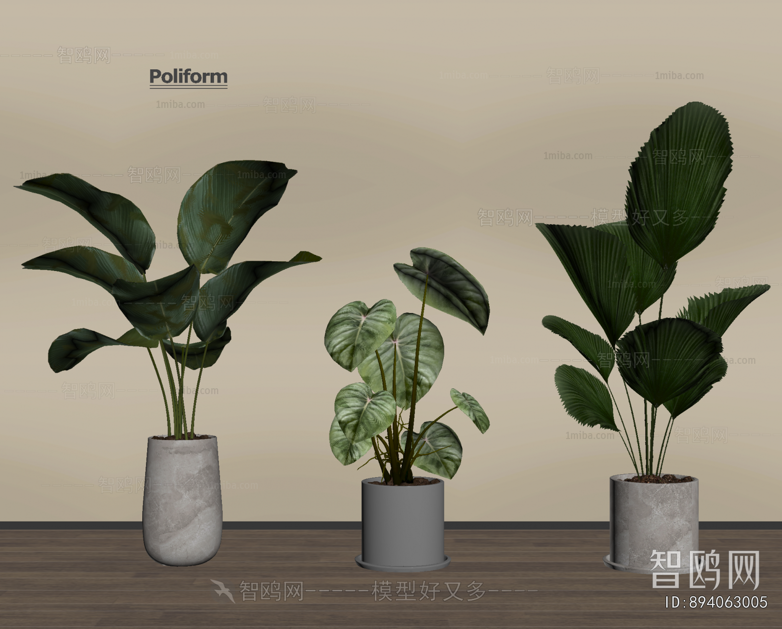 Modern Ground Green Plant Potted Plants