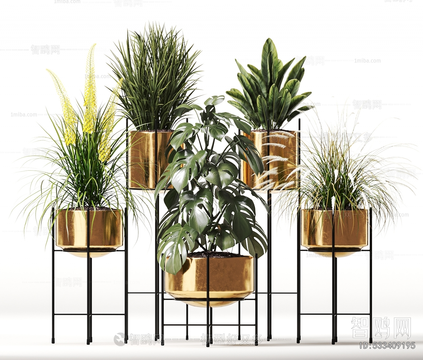 Modern Potted Green Plant