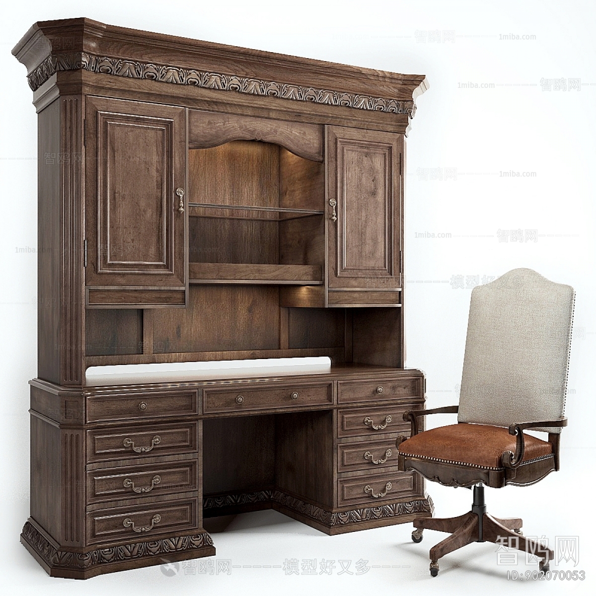 American Style Computer Desk And Chair