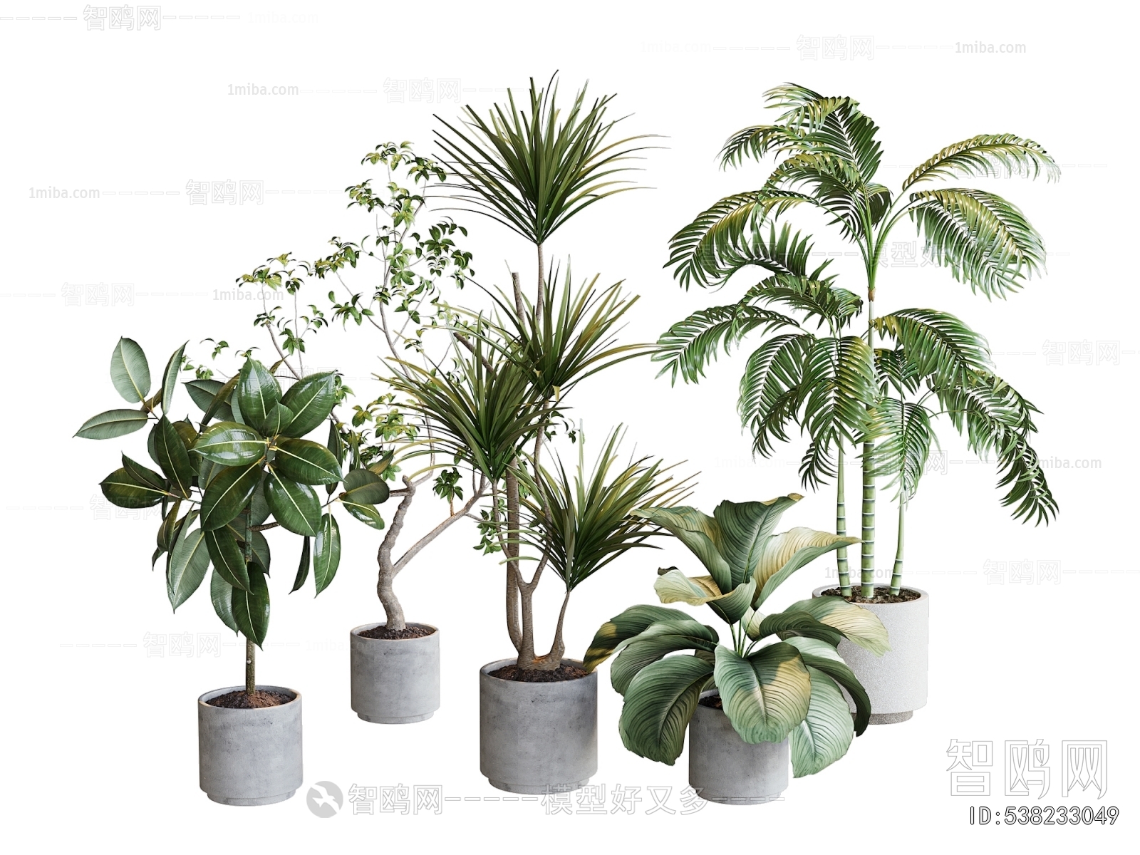 Modern Ground Green Plant Potted Plants