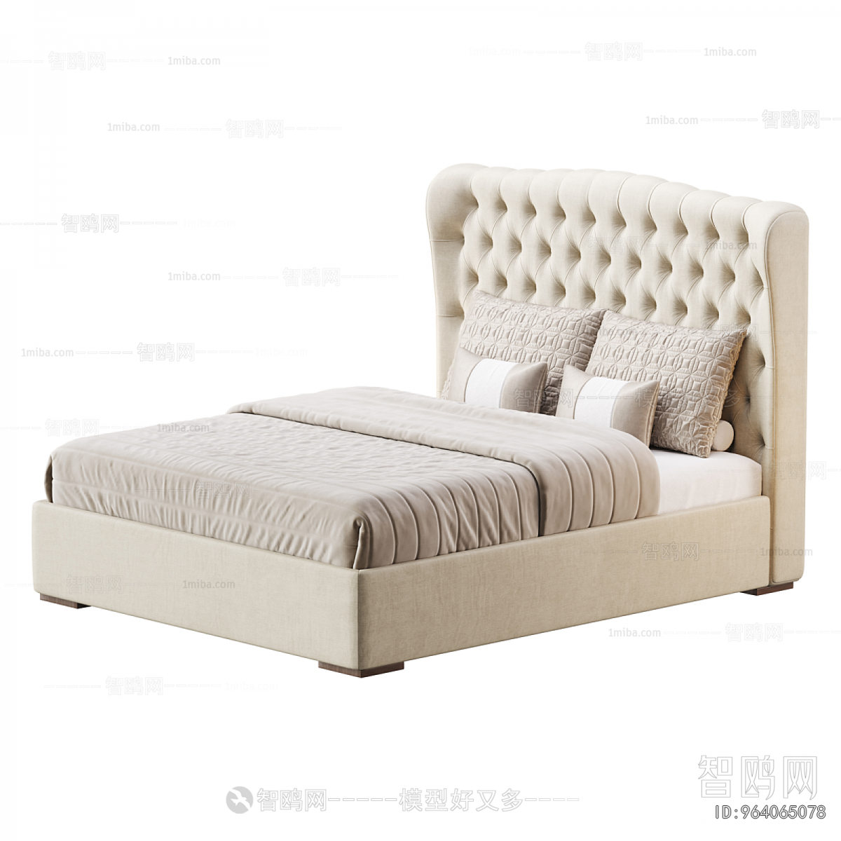 Simple European Style Double Bed