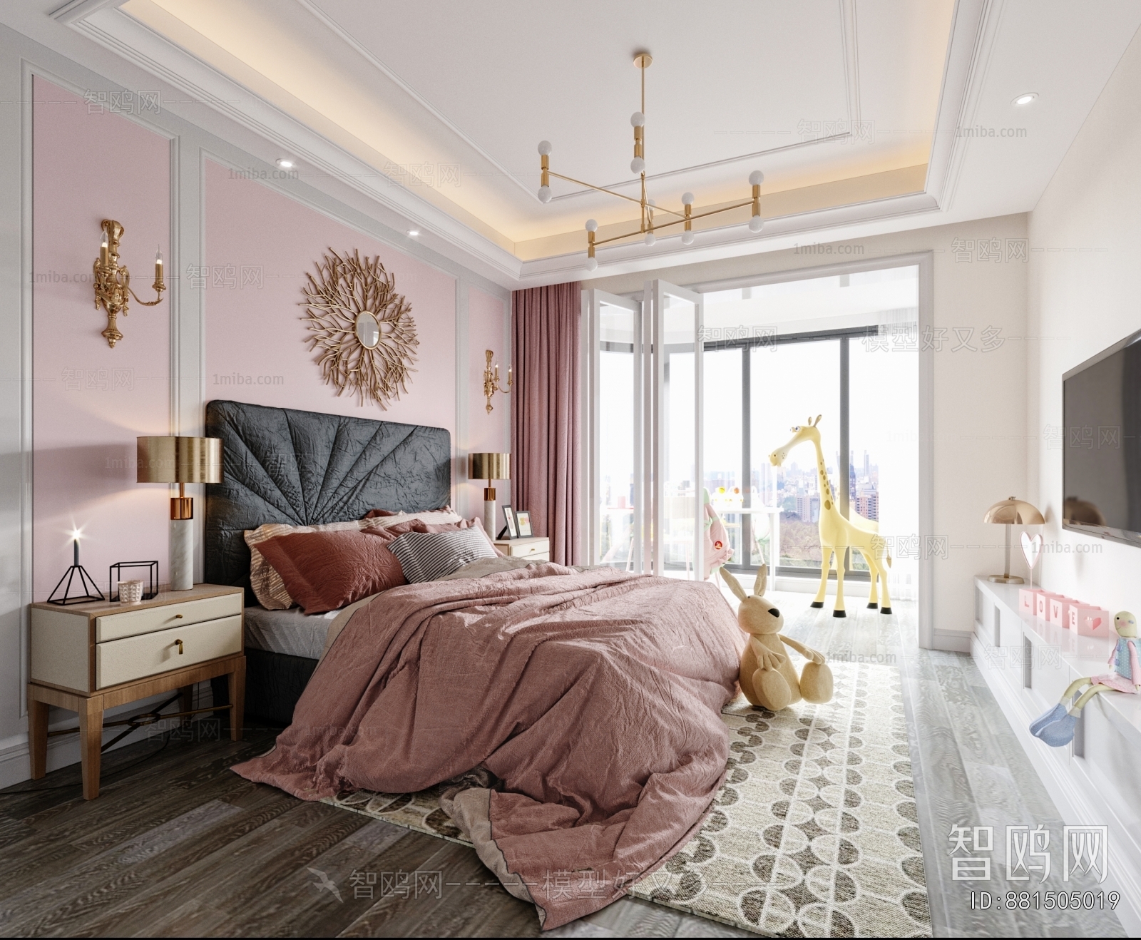 Simple European Style Girl's Room Daughter's Room