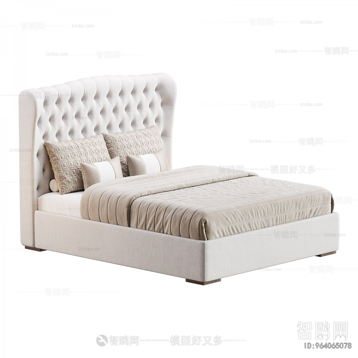 Simple European Style Double Bed
