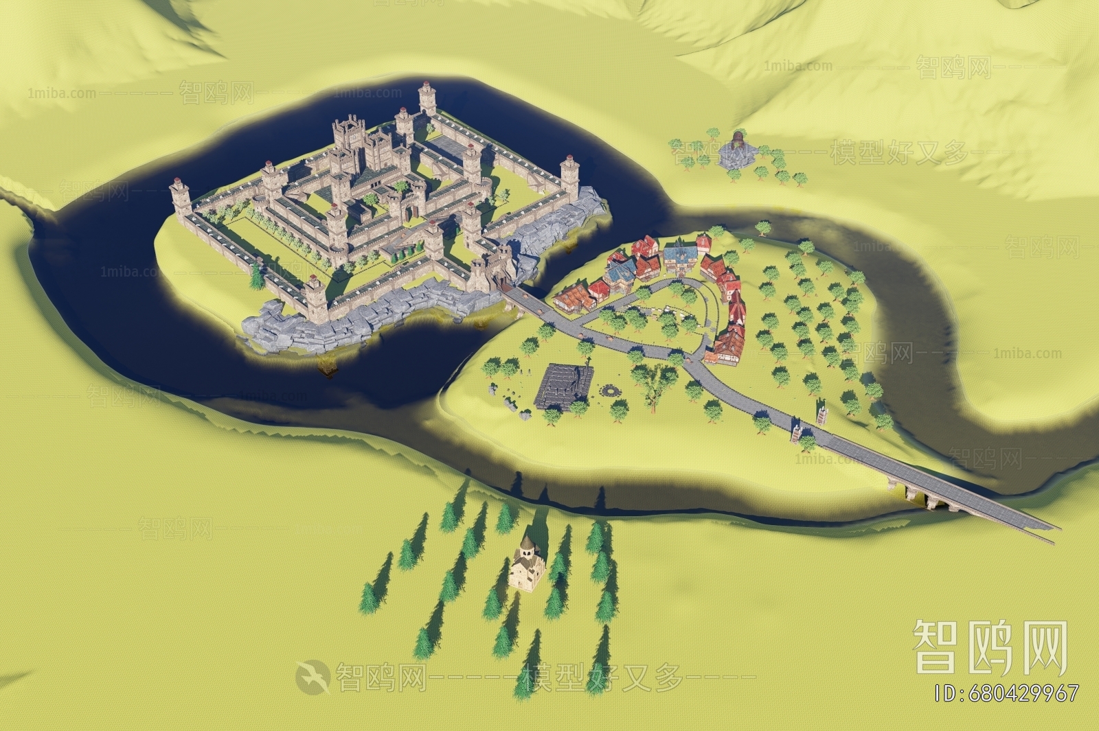 Modern Architectural Bird's-eye View Planning