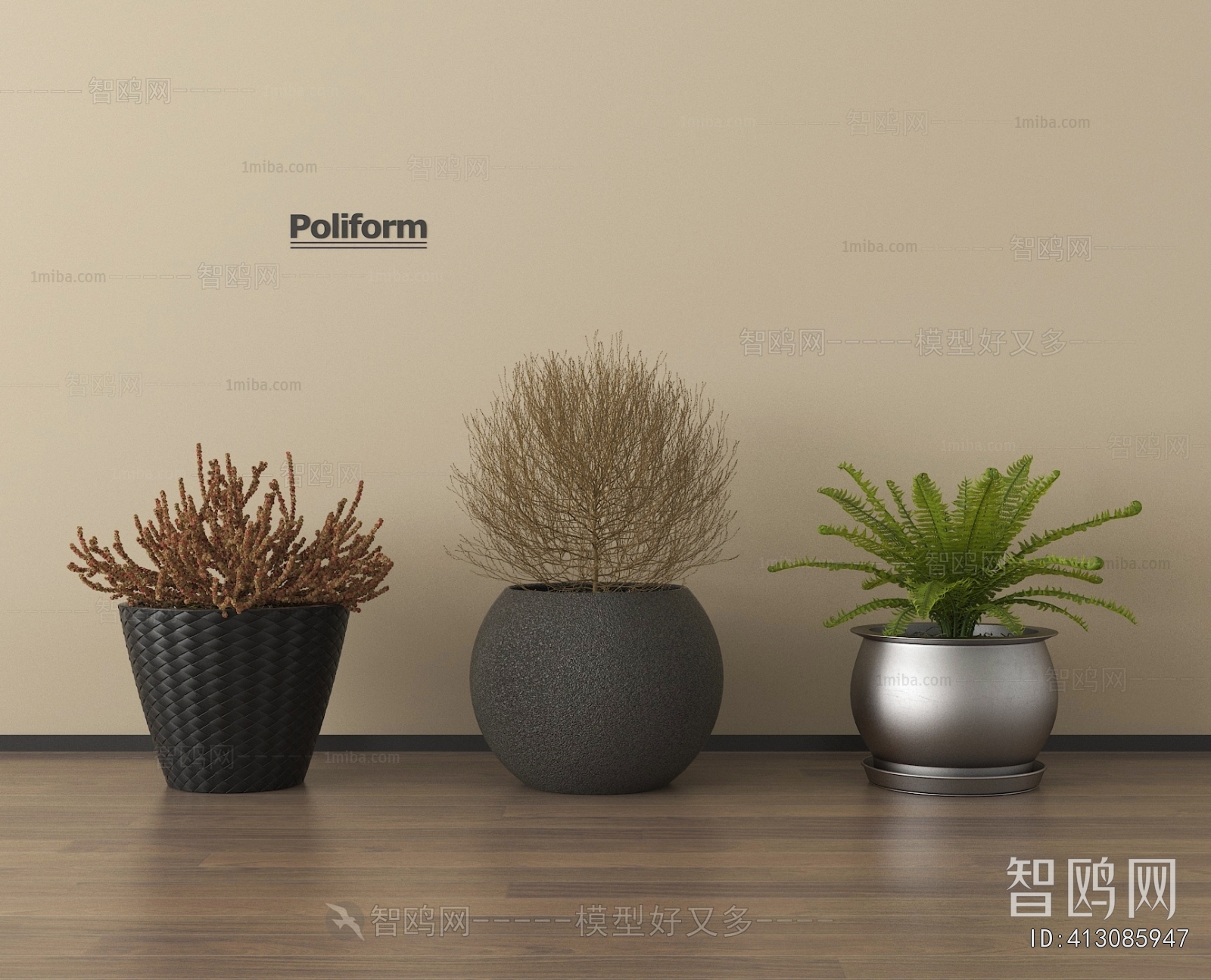 Modern Potted Green Plant