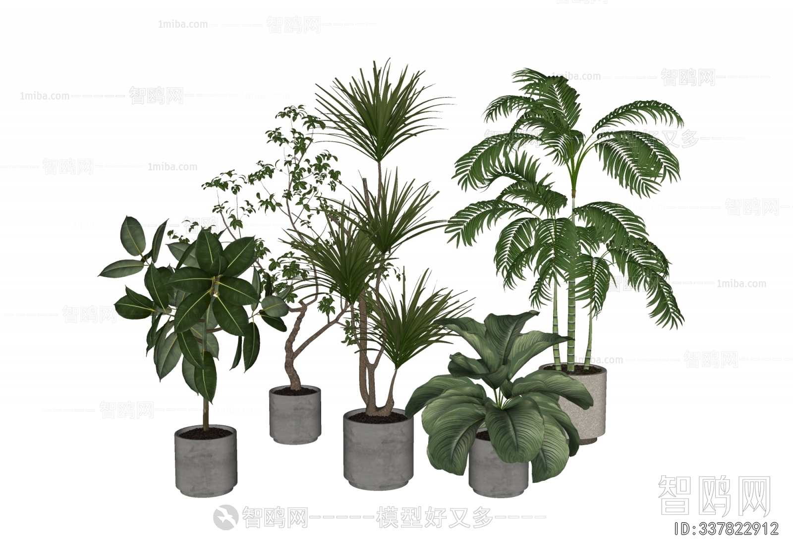 Modern Ground Green Plant Potted Plants