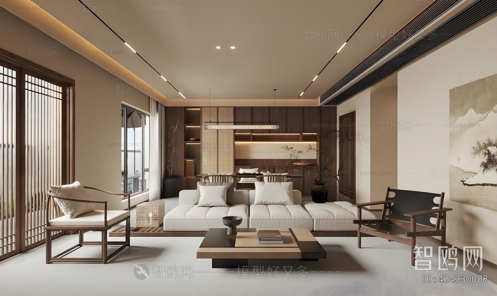 New Chinese Style A Living Room