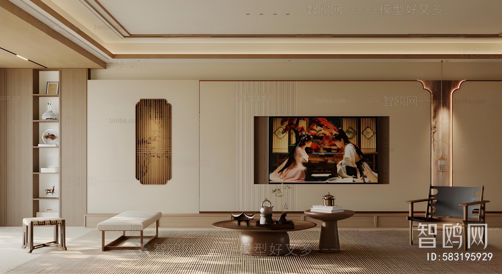 New Chinese Style A Living Room