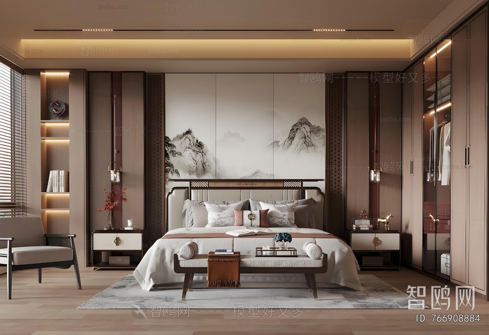 New Chinese Style Bedroom