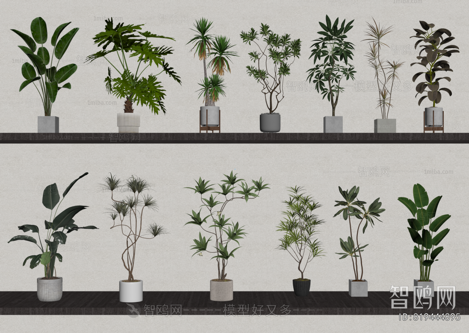 Modern Ground Green Plant Potted Plants