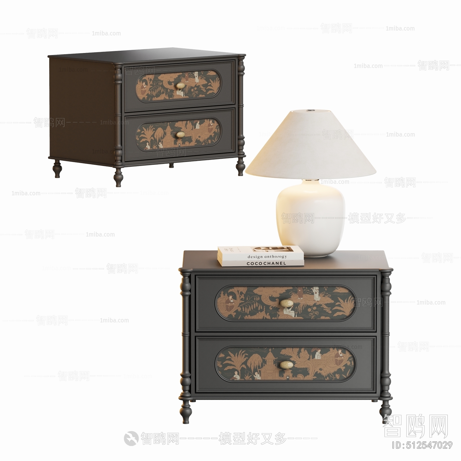 French Style Bedside Cupboard