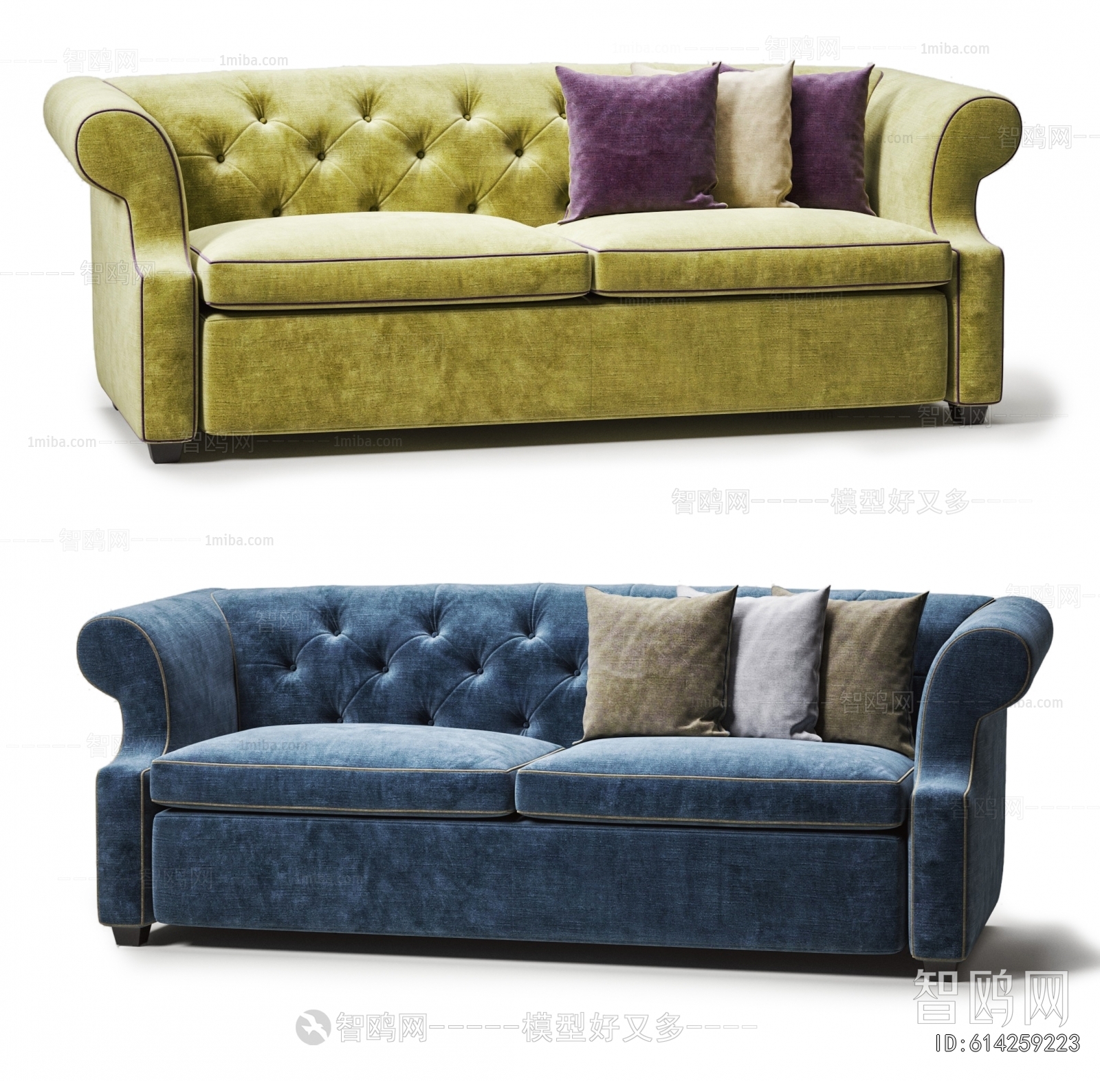 Simple European Style Three-seat Sofa