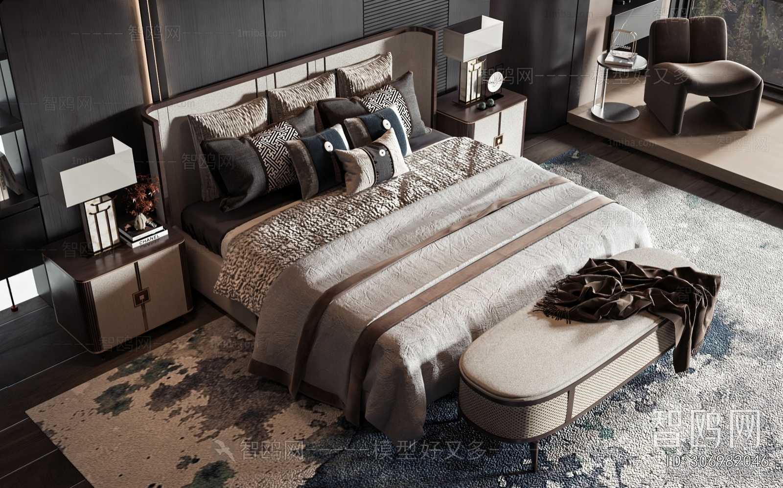 New Chinese Style Double Bed