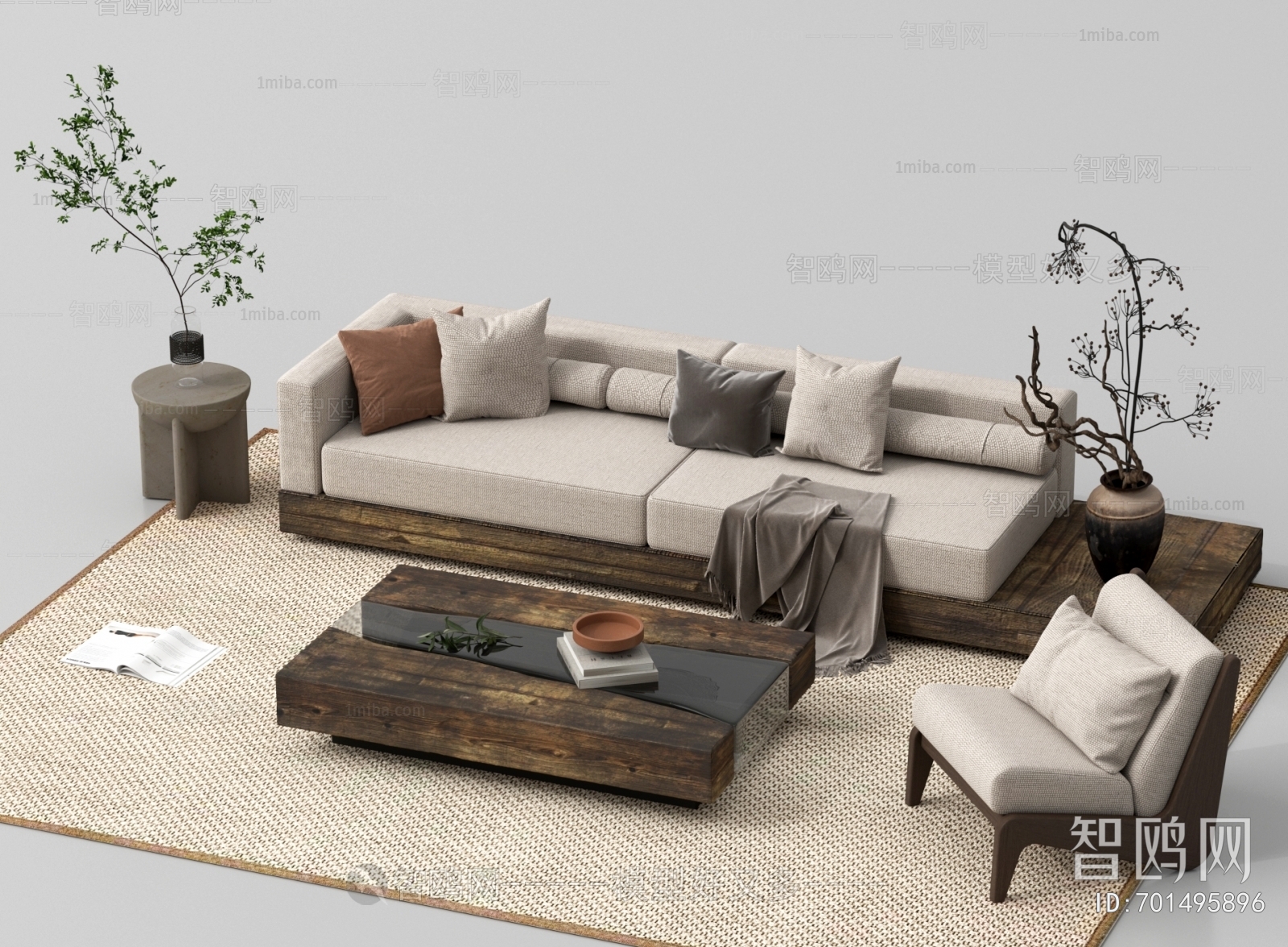 Wabi-sabi Style Sofa Combination
