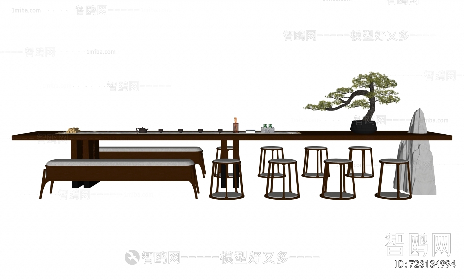 New Chinese Style Computer Desk And Chair