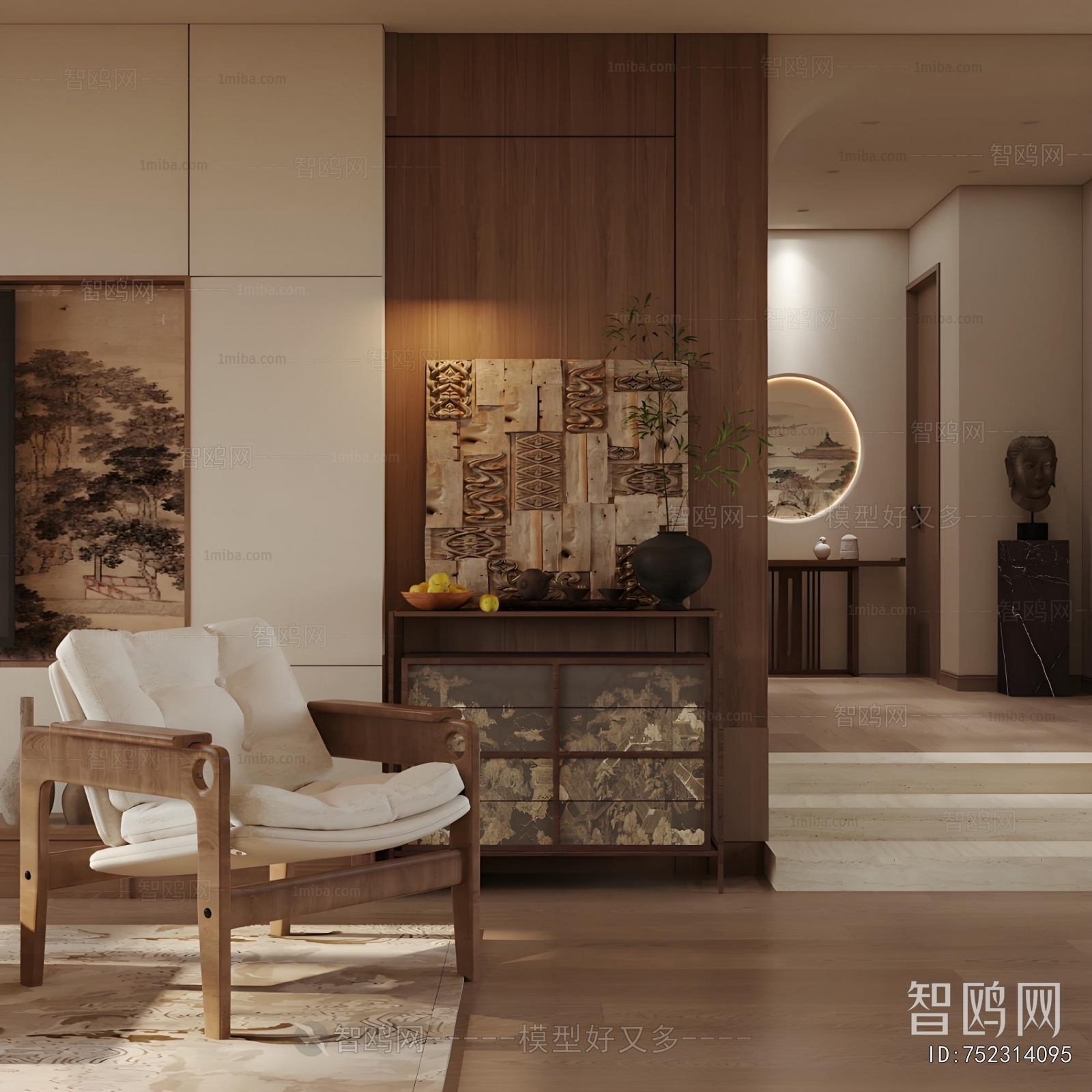 New Chinese Style Side Cabinet