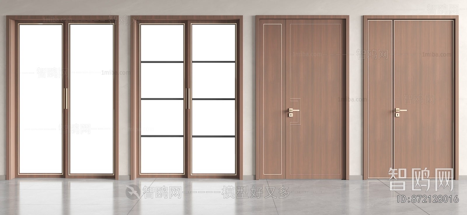 New Chinese Style Unequal Double Door