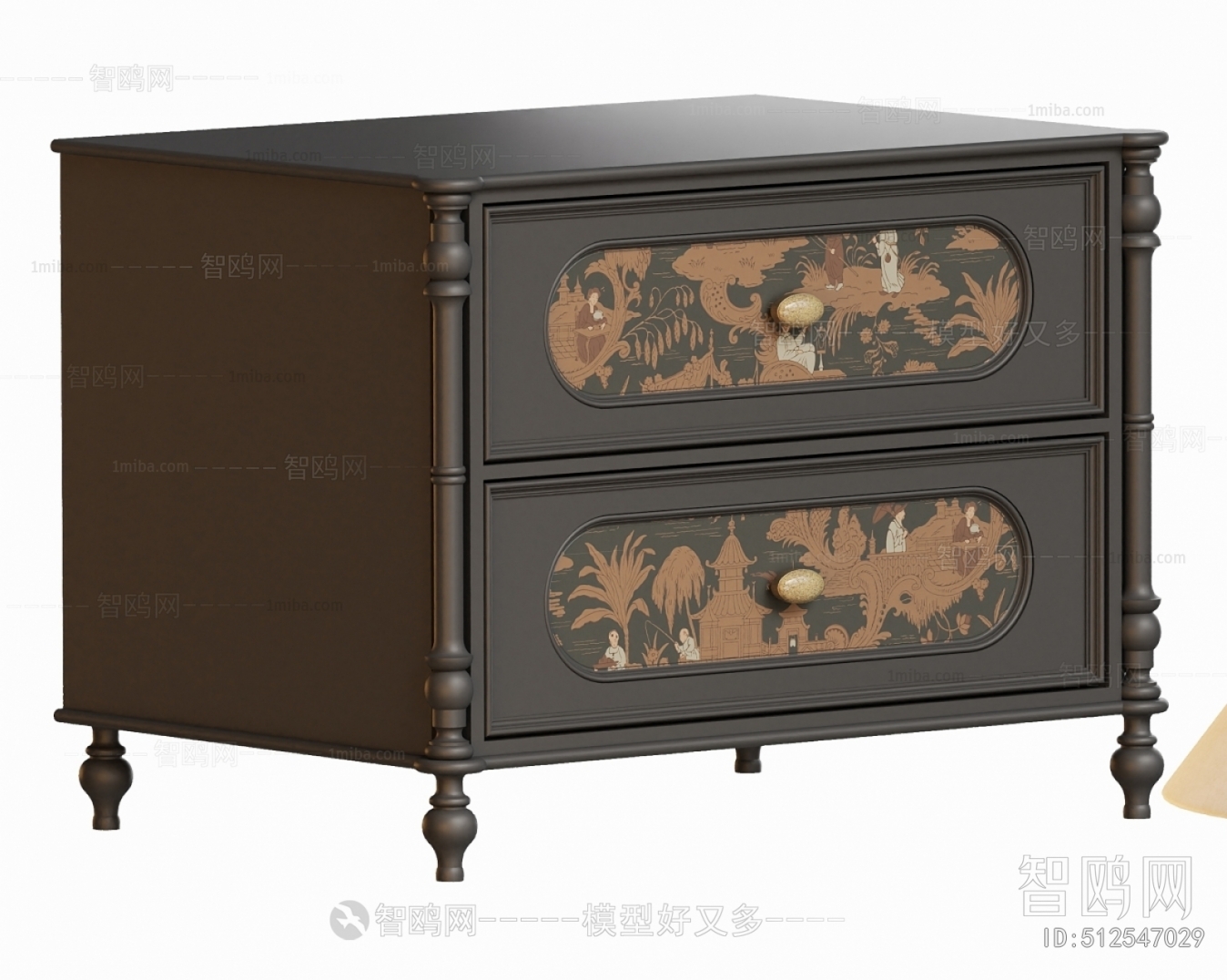 French Style Bedside Cupboard