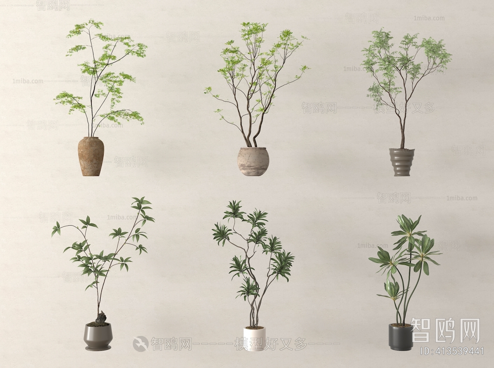 Modern Ground Green Plant Potted Plants