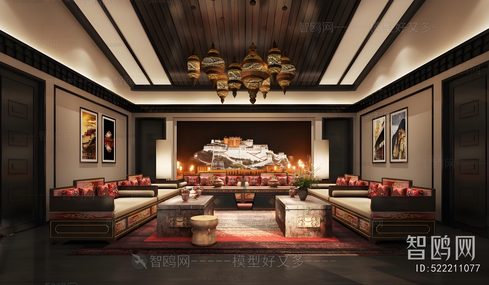 New Chinese Style A Living Room